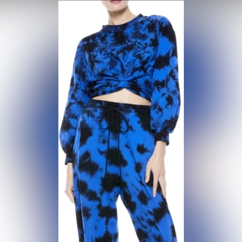 NWT: XL Alice + Olivia Black & Navy Tie dye Joggers